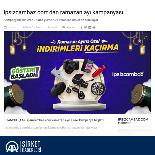 ipsizcambaz.com’dan ramazan ayı kampanyası