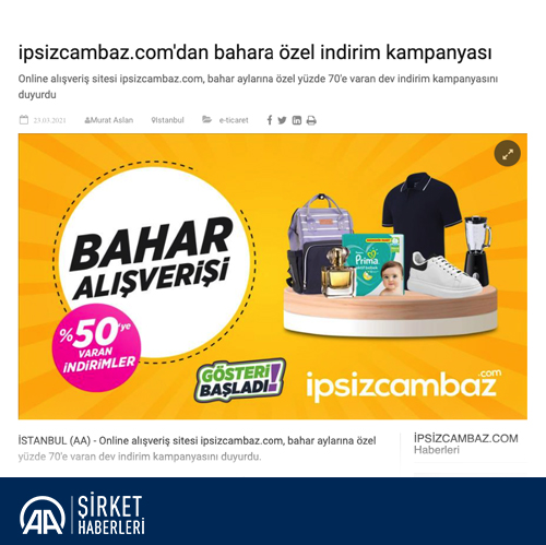 ipsizcambaz.com’dan bahara özel indirim kampanyası