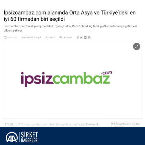 İpsizcambaz.com alanında Orta Asya ve Türkiye’deki en iyi 60 firmadan biri seçildi